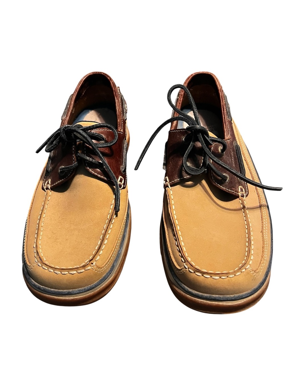 Sebago Dockside’s Dena Classic Two-Tone Men's Boat Shoes in Tan and Brown